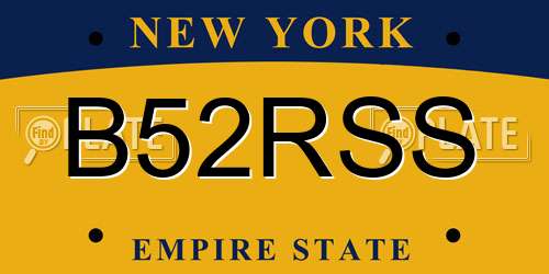 B52RSS New York License Plate
