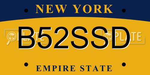 B52SSD New York License Plate