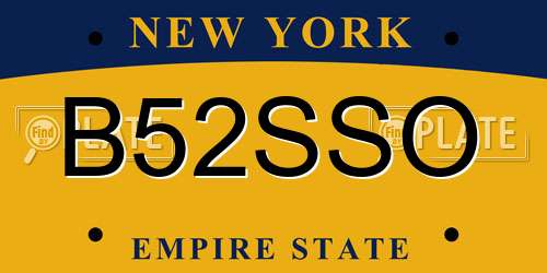 B52SSO New York License Plate