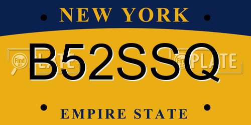 B52SSQ New York License Plate