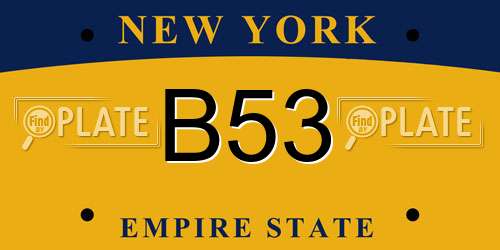 B53 New York License Plate