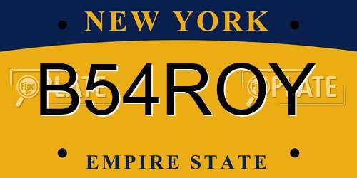 B54ROY New York License Plate