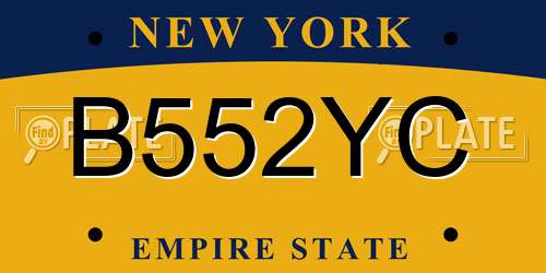 B552YC New York License Plate