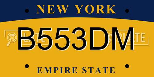 B553DM New York License Plate