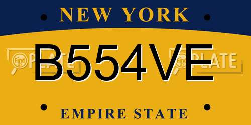 B554VE New York License Plate