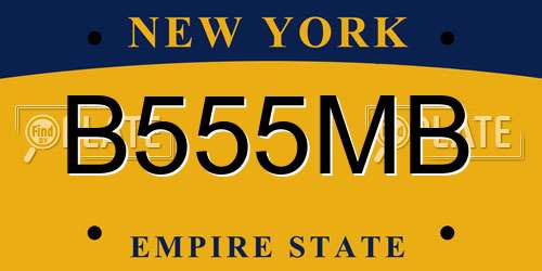 B555MB New York License Plate