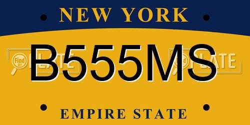 B555MS New York License Plate