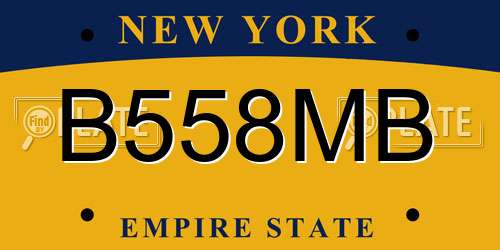 B558MB New York License Plate