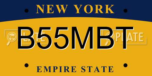 B55MBT New York License Plate