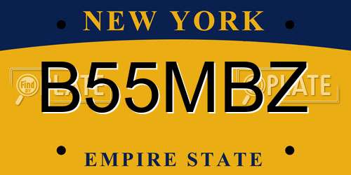 B55MBZ New York License Plate