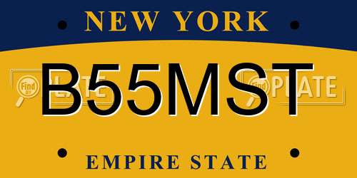 B55MST New York License Plate