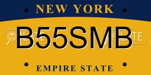 B55SMB New York License Plate