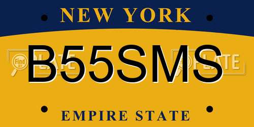 B55SMS New York License Plate