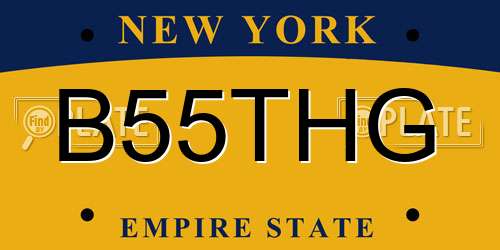 B55THG New York License Plate