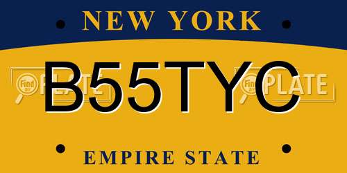 B55TYC New York License Plate