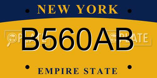 B560AB New York License Plate