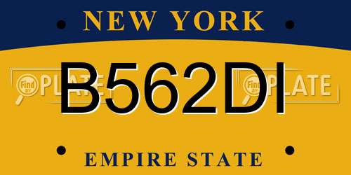 B562DI New York License Plate