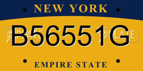 B56551G New York License Plate