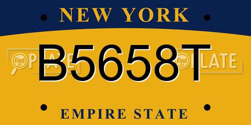 B5658T New York License Plate