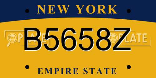 B5658Z New York License Plate