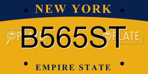 B565ST New York License Plate