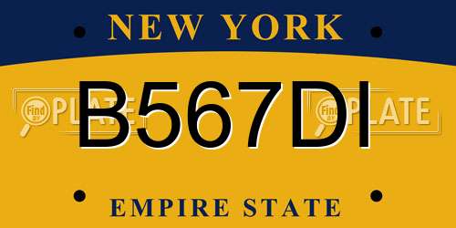 B567DI New York License Plate