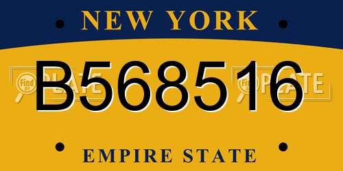 B568516 New York License Plate