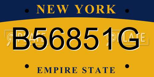 B56851G New York License Plate