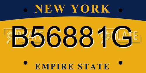 B56881G New York License Plate