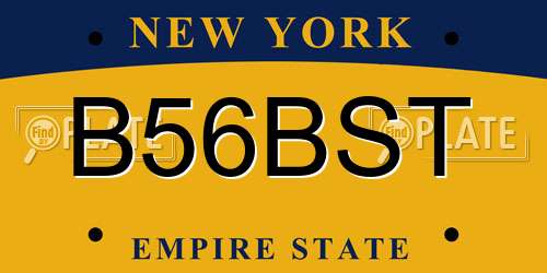 B56BST New York License Plate