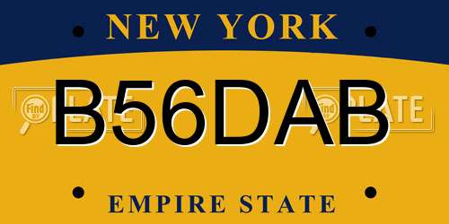 B56DAB New York License Plate