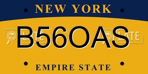 B56OAS New York License Plate
