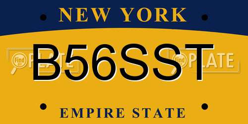 B56SST New York License Plate