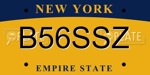 B56SSZ New York License Plate