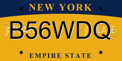 B56WDQ New York License Plate
