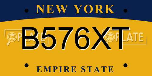 B576XT New York License Plate