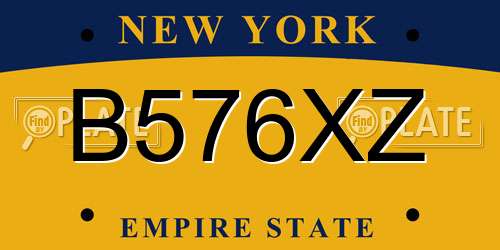 B576XZ New York License Plate