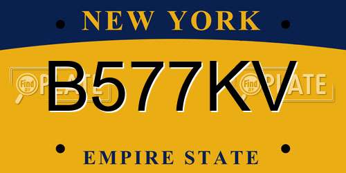 B577KV New York License Plate