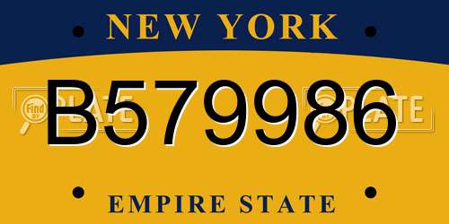 B579986 New York License Plate