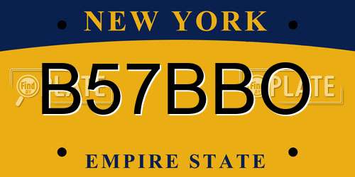 B57BBO New York License Plate