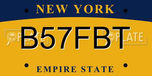 B57FBT New York License Plate