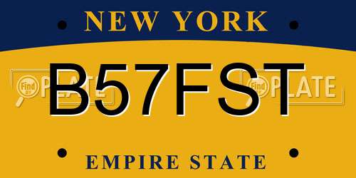 B57FST New York License Plate