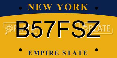 B57FSZ New York License Plate