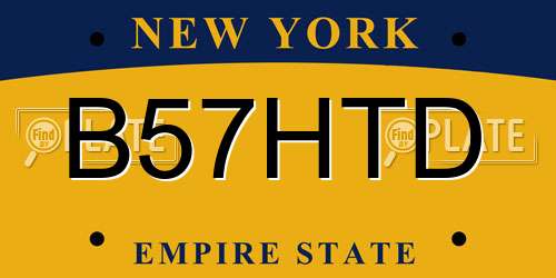 B57HTD New York License Plate