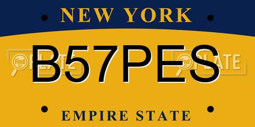 B57PES New York License Plate