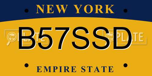 B57SSD New York License Plate