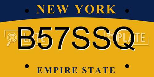 B57SSQ New York License Plate