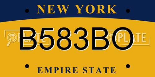 B583BO New York License Plate