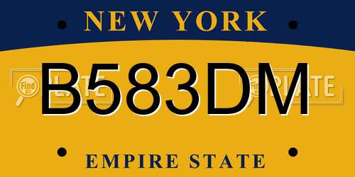 B583DM New York License Plate