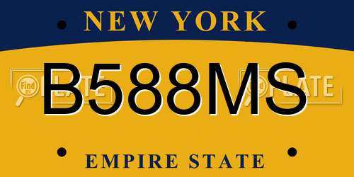 B588MS New York License Plate